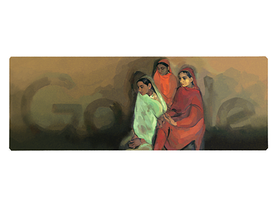Doodle for Amrita Sher-gil artist doodle google google doodle logo painter sher-gil women
