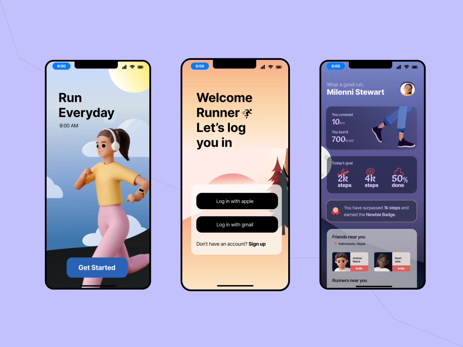 UI Design for Running App by Aakanshya Gahatraj on Dribbble