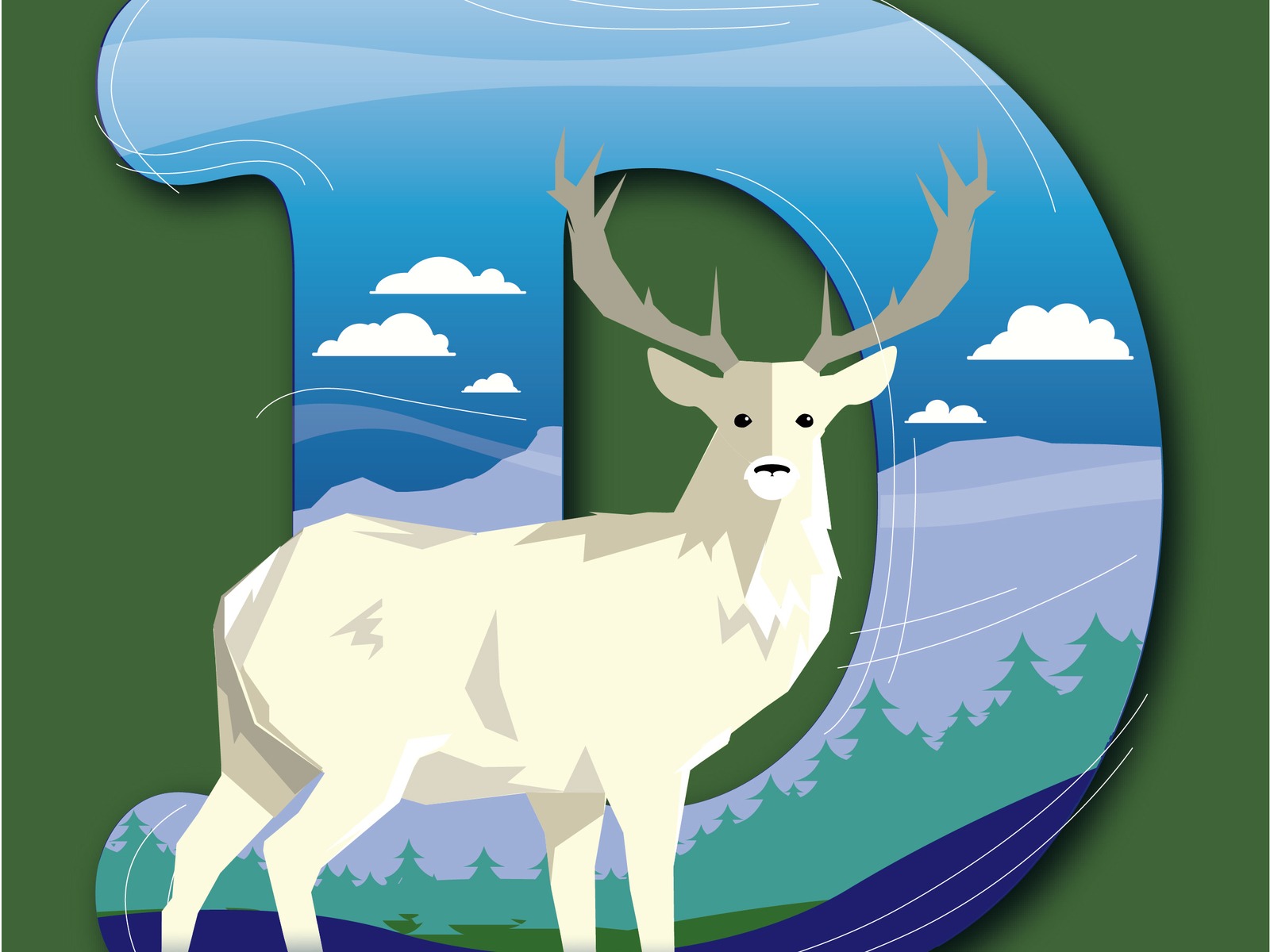 D is for deer illustration by Mike Dreiling Design and Development on ...