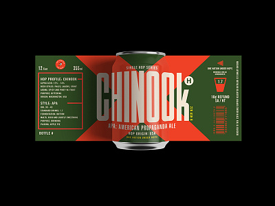 Single Hop Series - Chinook beer branding can design packaging typography