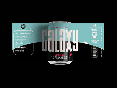 Single Hop Series - Galaxy beer branding can design packaging typography