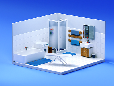 Bathroom (Lyzie) 3d bathroom c4d cinema4d decoration home house illustration octane