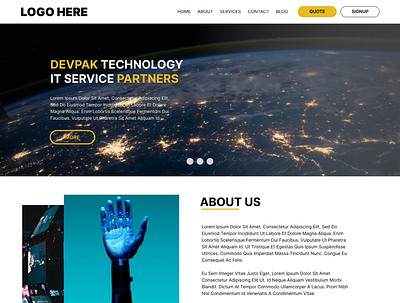 Technology Company Website - Template desktop devpak muhammad danish technology website
