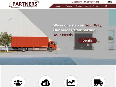 Trucking Company Website adobe xd landing page mysql php web design wordpress