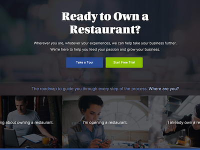 Homepage Concept for Restaurant Owner Resource Website