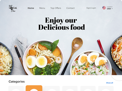 Landing Page for Restaurant design ui website