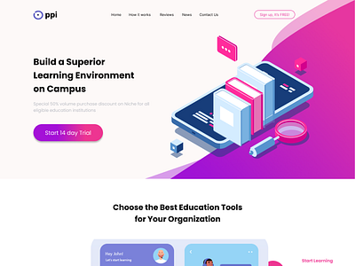 ppi Learning site ui/ux branding design figma illustration logo ui uiux ux vector webdesign