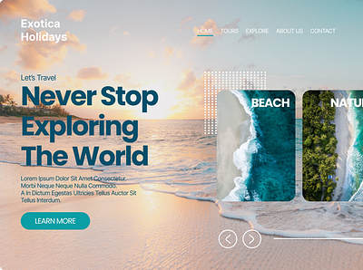 Exotica Holidays webdesign UI/UX branding design figma illustration logo ui uiux ux vector webdesign