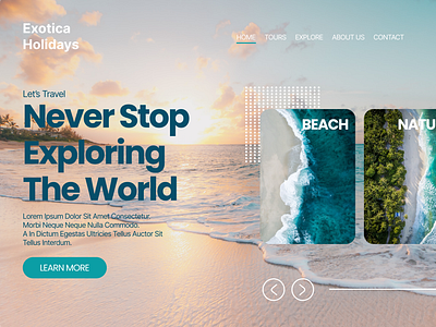 Exotica Holidays webdesign UI/UX