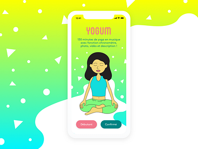 Yogum app fitness health illustration ios iphone x meditation mobile sport ui yoga