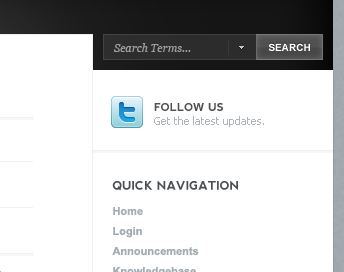 Sidebar navigation search twitter