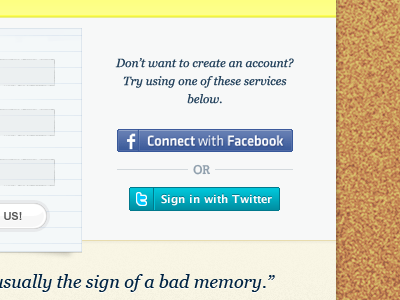 Or Use Facebook/Twitter account facebook login twitter