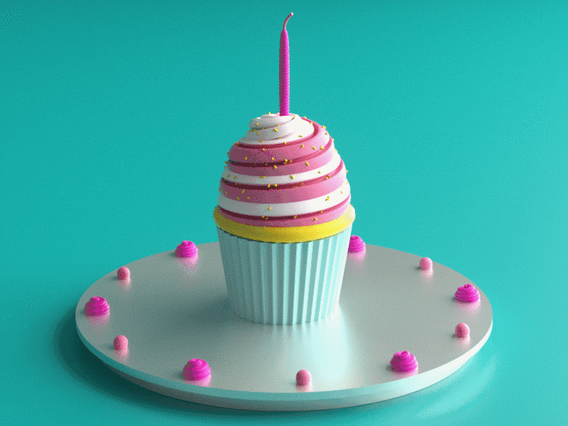 Corona BDay 3d animation c4d illustration loop octane