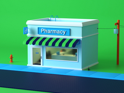 Lil Ole Pharmacy 3d c4d illustration octane pharmacy