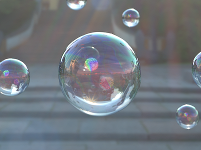 Bubble Still 3d blender cycles material render