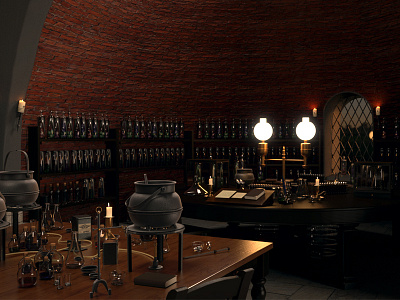 Potions Classroom 3d architecture blender cycles film scene