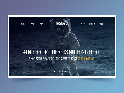 Web Page - 404 Error 100days 404 error page design moonfall spacewalk ui ux