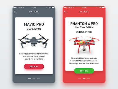 App Page - DJI 100days app design dji red ui ux
