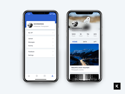 Daily UI Challenge - Personal Center 100days app blue design ui ux