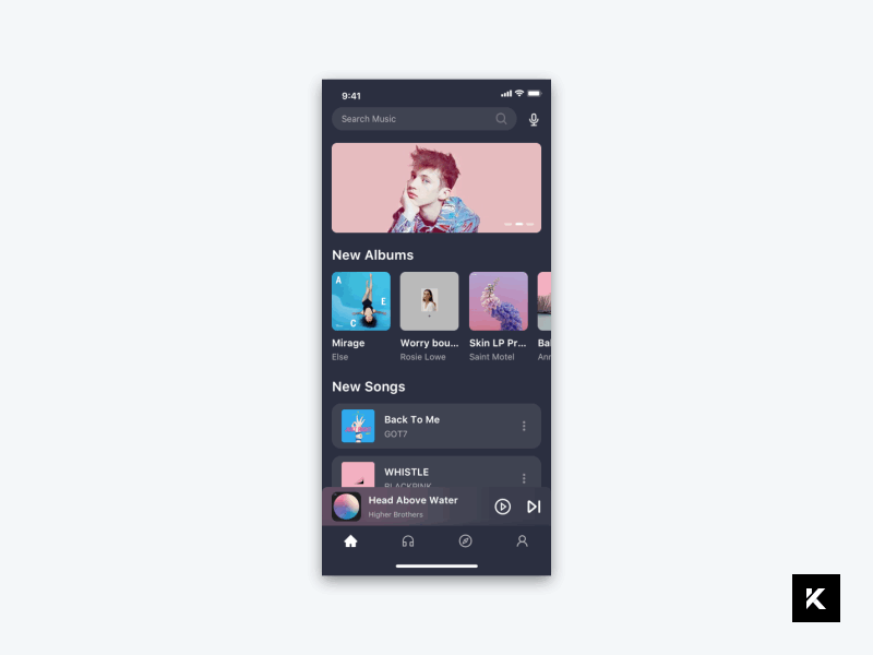 Animation Interaction - Music player 100days animation app design interaction player ui ux