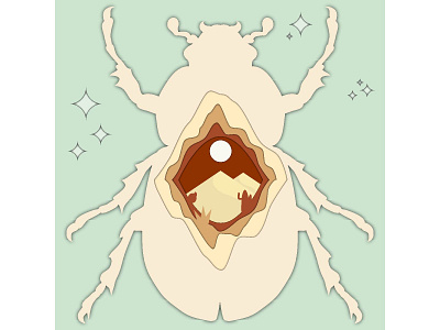 Papercut scarab