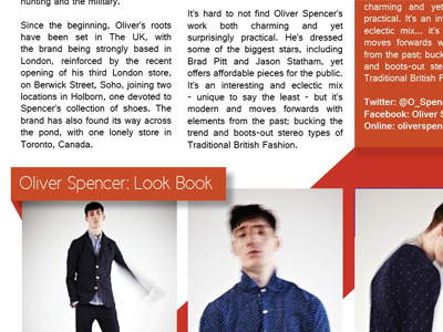 Magnate - Oliver Spencer fashion look book magazine print