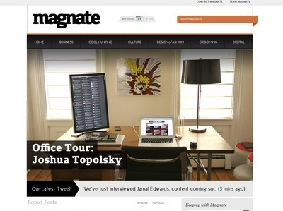 Magnate Online - Mockup clean lines magazine magnate mockup online orange simple