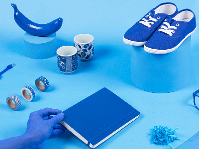 Branding! art direction banana blue hands layout pattern photo shoot photoshoot placement shoe