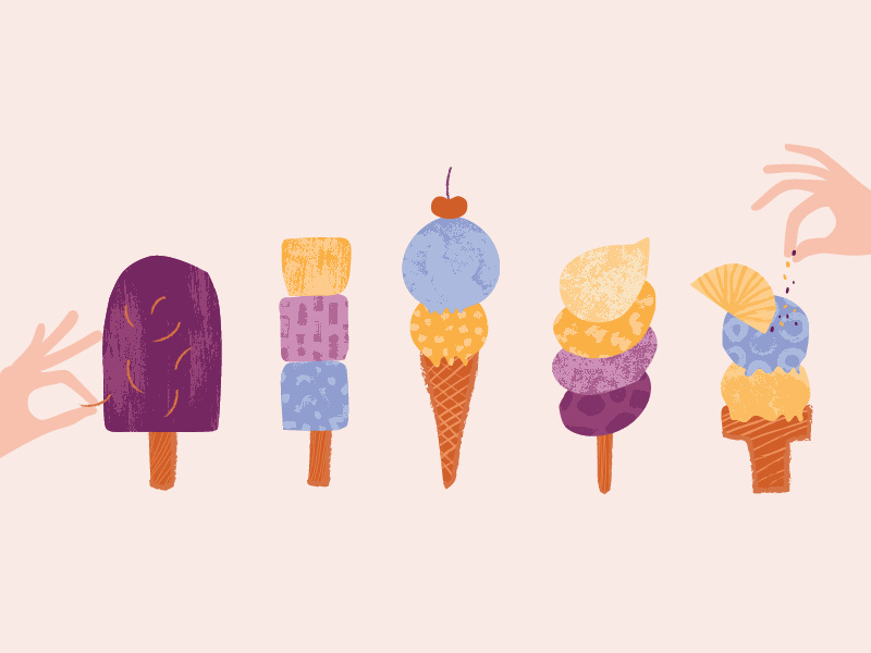 Icecreaaammmmm popsicle cherry drawing hand drawn illustration pattern texture hands ice cream icecream