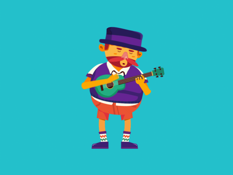 Ukulele Looping animation character loop motion play ukulele