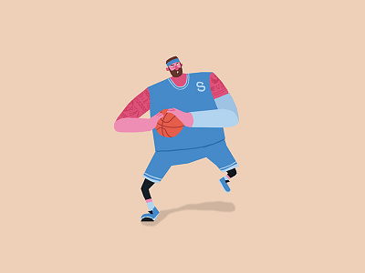 Doodle Basketball_Guy basketball character doodle illustration