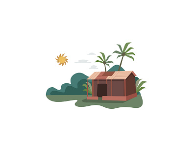 Simple digital house illustration simple vector