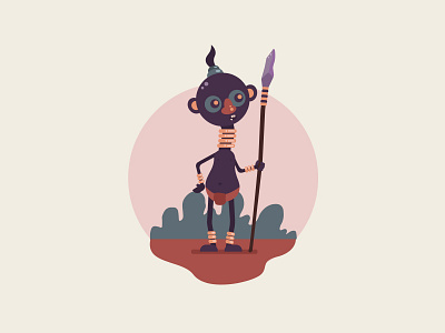 Tribe cartoon character design illustration tribe vector