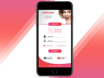 Login Screen For Salon and spa Business