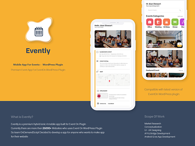 Evently - Mobile Apps For EventOn Wordpress Plugin app dailyui event booking app event branding event on api eventon eventon app ui uidesign ux