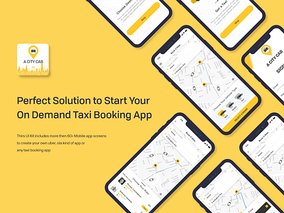 A City Cab - Taxi Driver App UI Kit - Uber Ola Similar App