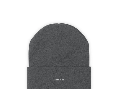 Embroided Graphite Heather Knitted Beanie