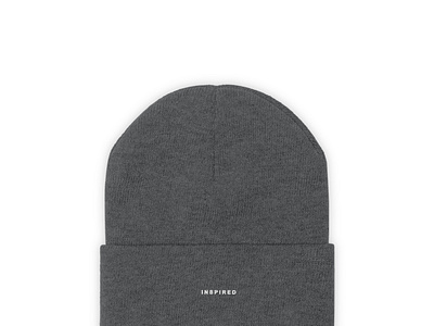 Embroided Graphite Heather Knitted Beanie