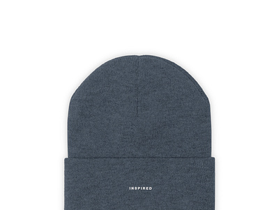 Embroided Millennium Blue Knitted Beanie