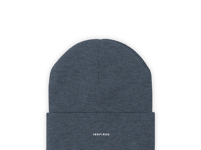 Embroided Millennium Blue Knitted Beanie