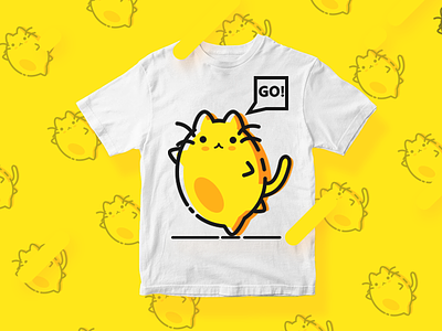 Yoga cat cat cute illustration lovely realism shirt sport yellow yoga