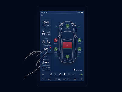 Car Dashboard car controls，blue，black car screens cool cars technology the future