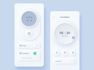 Skeuomorph Smart socket app skeuomorph socket ui