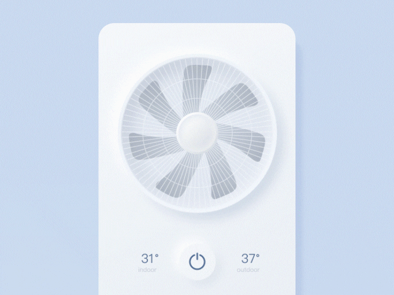 Smart fan concept UX app concept skeuomorphism ui