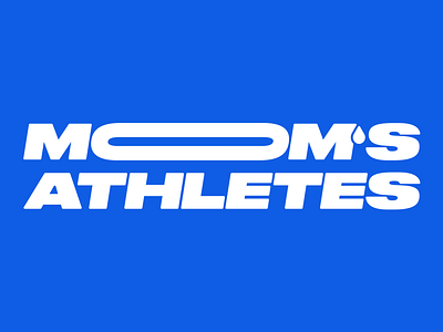 Logo for running club "Mom's athletes" athletes blue and white branding design druk fast logo mom run typography vector
