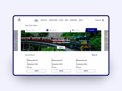 IRCTC - Home Page Redesign 2d booking design simple train ui ux ui webdesign