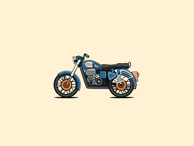 Royal Enfield 2d bikes design royalenfield enfield shot flat illustration llustrator secondshot