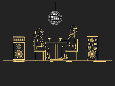 DATE NIGHT 2d badchoice creative date illustration illustrator line music night shot simple stoke