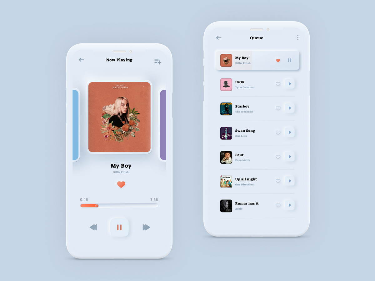 Music Player - Soft UI by manohar manu on Dribbble