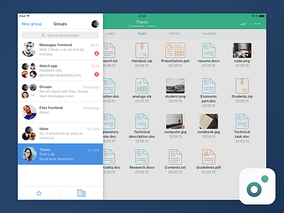 Staply Group Files [iPad Concept] group files icon ios mobile app sidebar simple tablet